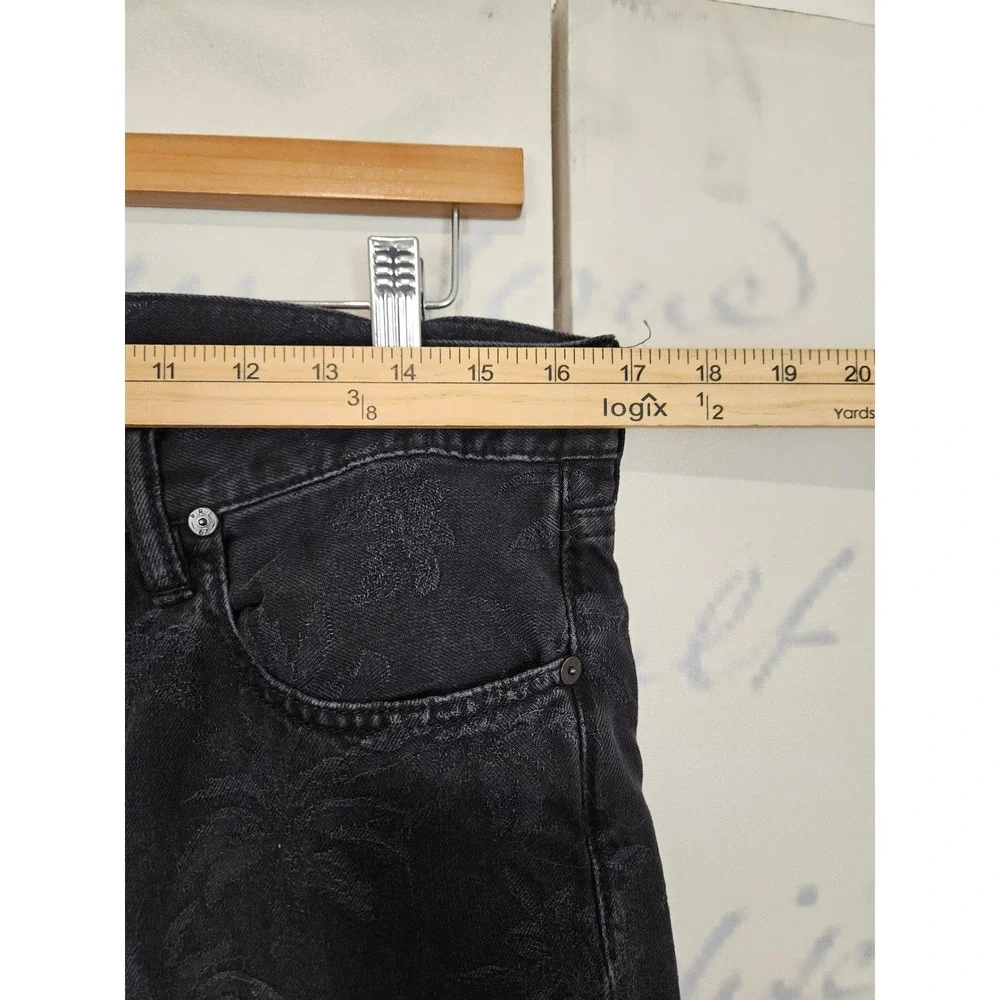 Polo Ralph Lauren Men Black Palm Tree Embroidered Denim Jeans 32x32 Dungarees